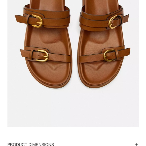 Zara Tan Double Strap Sandals - Picture 2 of 3